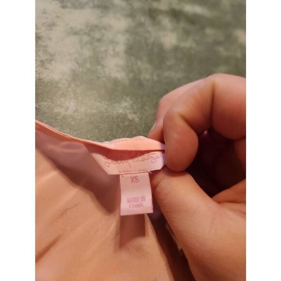 Lilly Pulitzer Dahlia Peachy Pink Silk tank sz XS - Picture 3 of 6